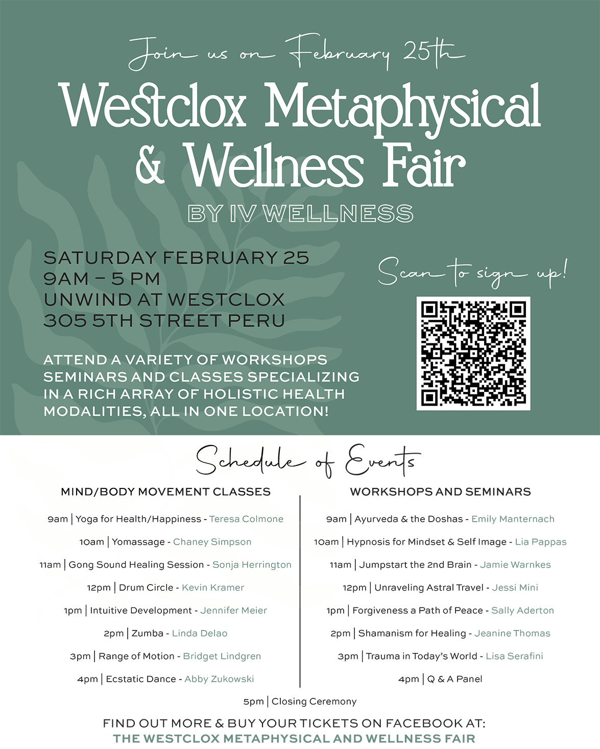Unwind at Westclox Metaphysical and Wellness Event